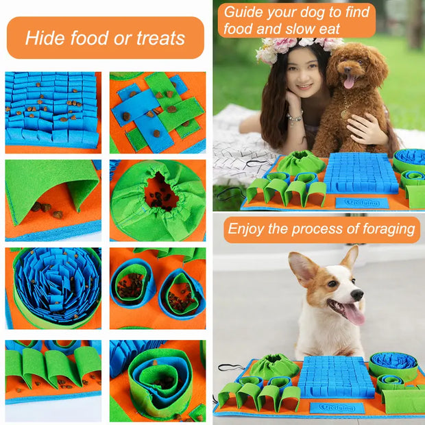 Snuffle Mat for Dogs, Interactive Feeding Dog Games for Boredom and Mental Stimulation, Dog Enrichment Toys for Slow Eating and Keep Busy