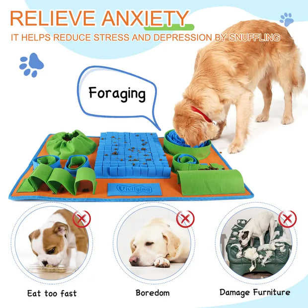 Snuffle Mat for Dogs, Interactive Feeding Dog Games for Boredom and Mental Stimulation, Dog Enrichment Toys for Slow Eating and Keep Busy